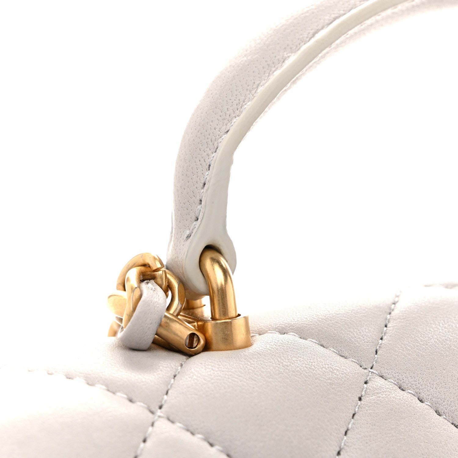Chanel Lambskin Quilted Mini Top Handle Rectangular Flap Grey