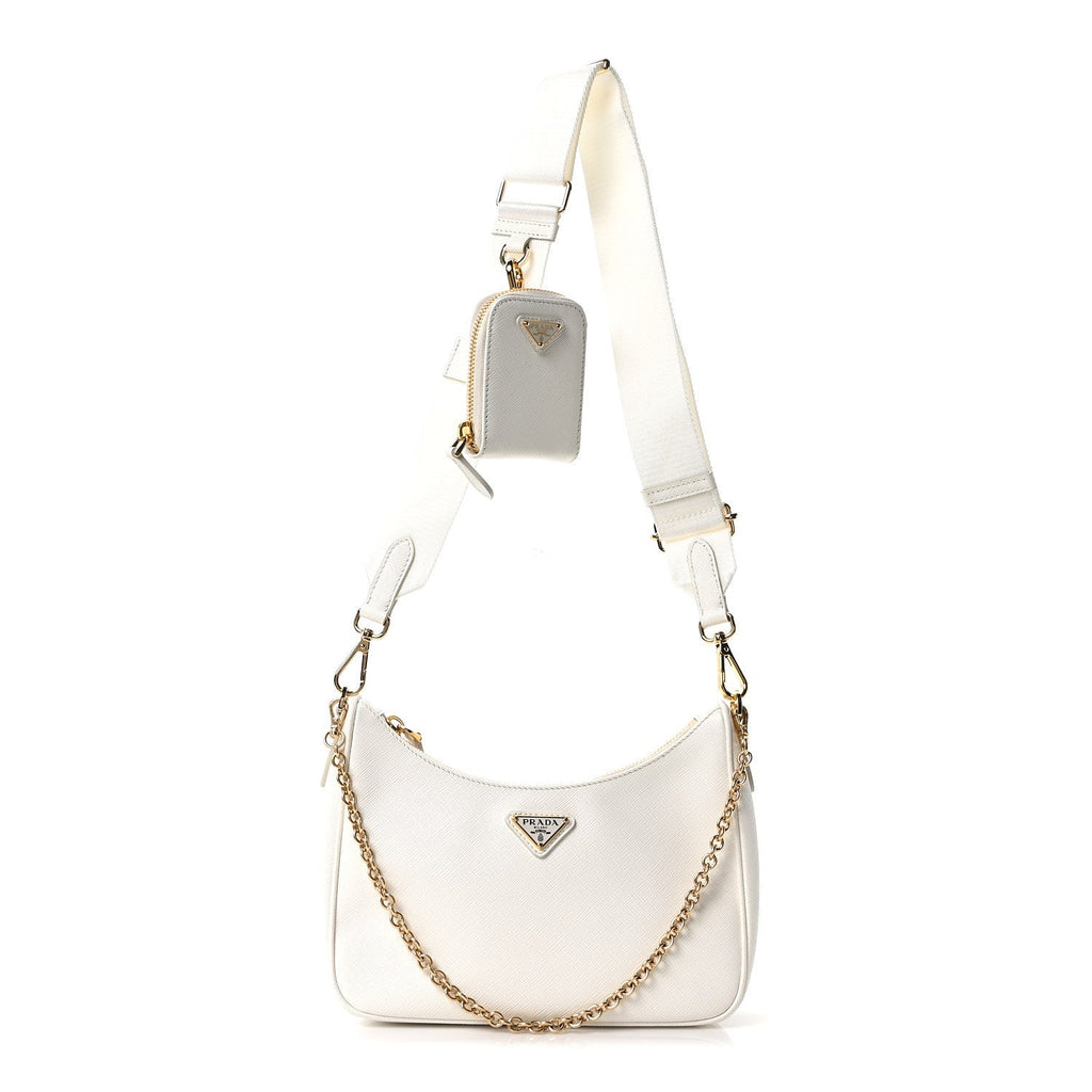 Prada Saffiano Re-Edition 2005 Shoulder Bag White