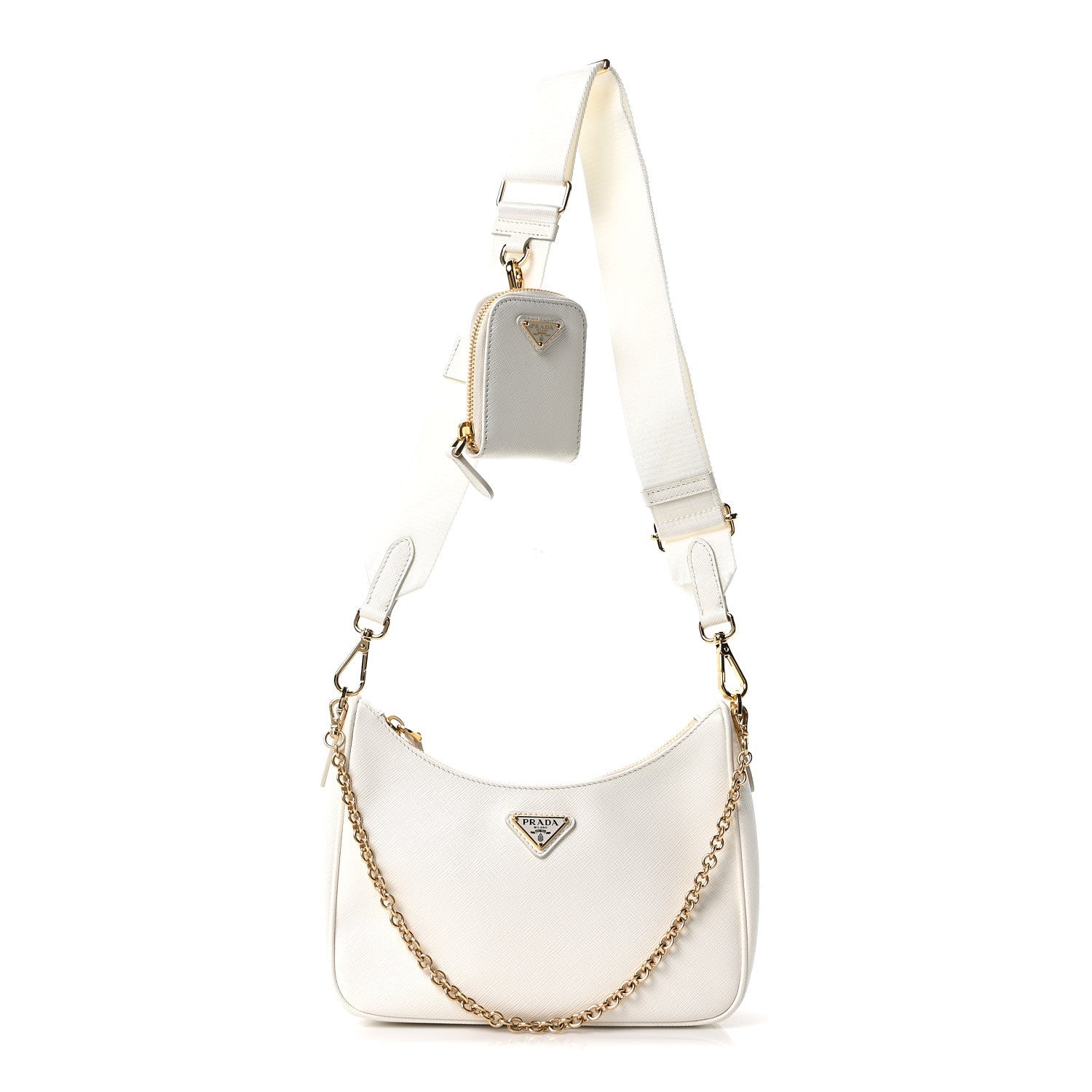 Prada Saffiano Re-Edition 2005 Shoulder Bag White