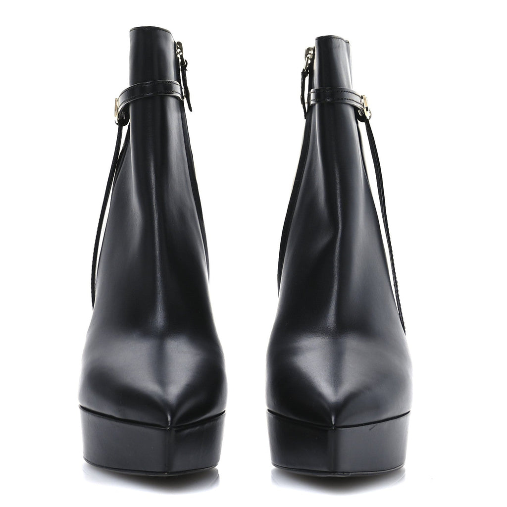 Louis Vuitton Calfskin LV Roxy Platform Ankle Boots 41 Black