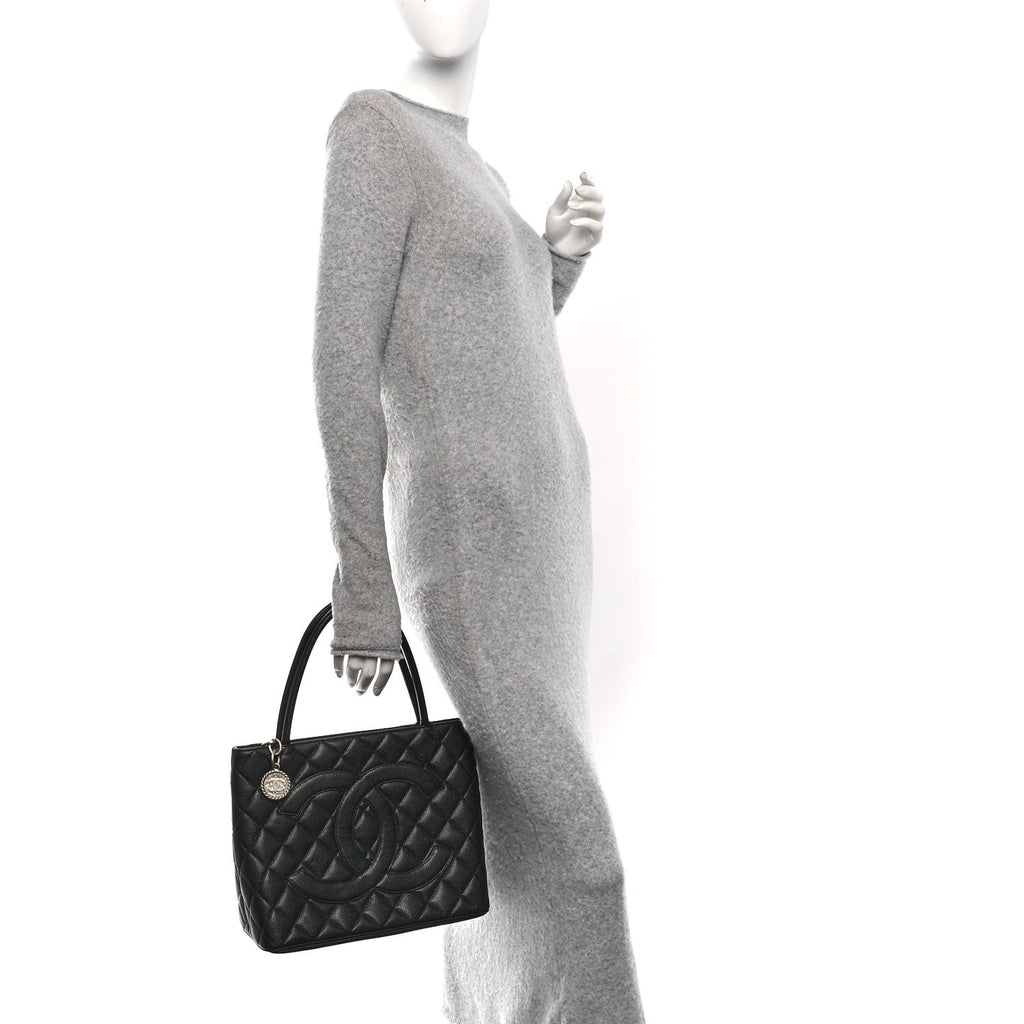 Chanel Caviar Quilted Medallion Tote Black