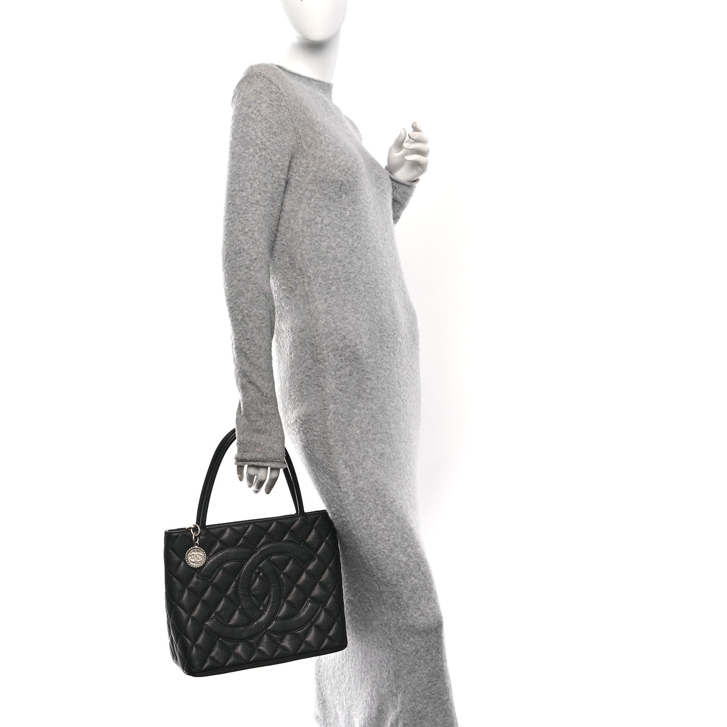 Chanel Caviar Quilted Medallion Tote Black
