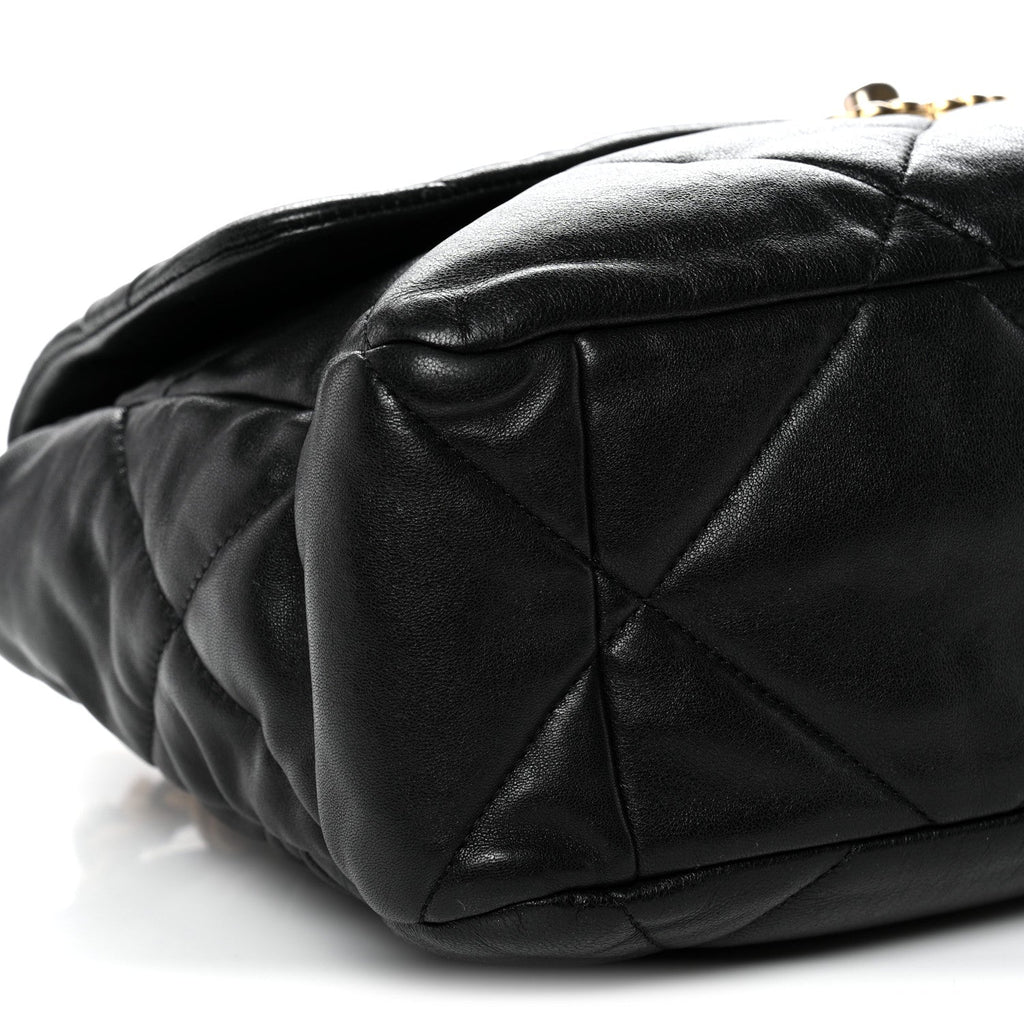 Chanel Goatskin Quilted Large Chanel 19 Flap Black