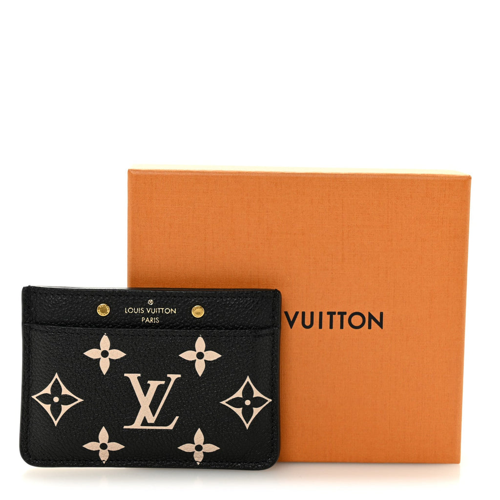 Louis Vuitton Empreinte Card Holder Black Beige