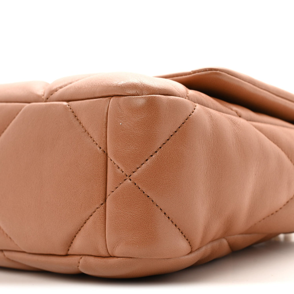 Chanel Lambskin Quilted Medium Chanel 19 Flap Brown