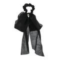 Chanel Silk Perforated Bow CC Scrunchie Black