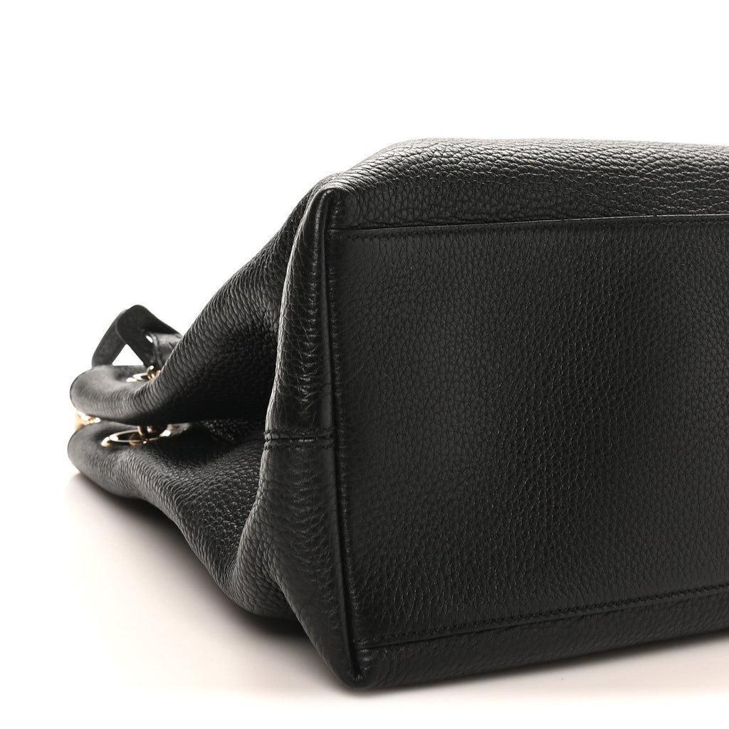 Gucci Pebbled Calfskin Medium Soho Chain Shoulder Bag Black