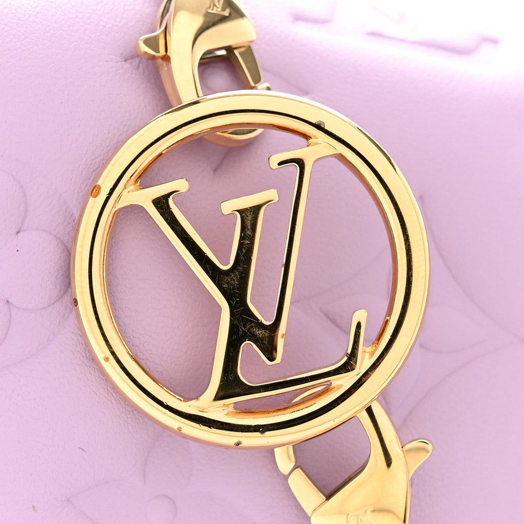 Louis Vuitton Lambskin Embossed Monogram Pochette Coussin Parme
