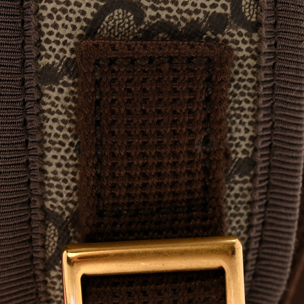 Gucci GG Supreme Monogram Textured Dollar Calfskin Web Small Ophidia Day Backpack Beige Ebony Fluorescent Fuchsia