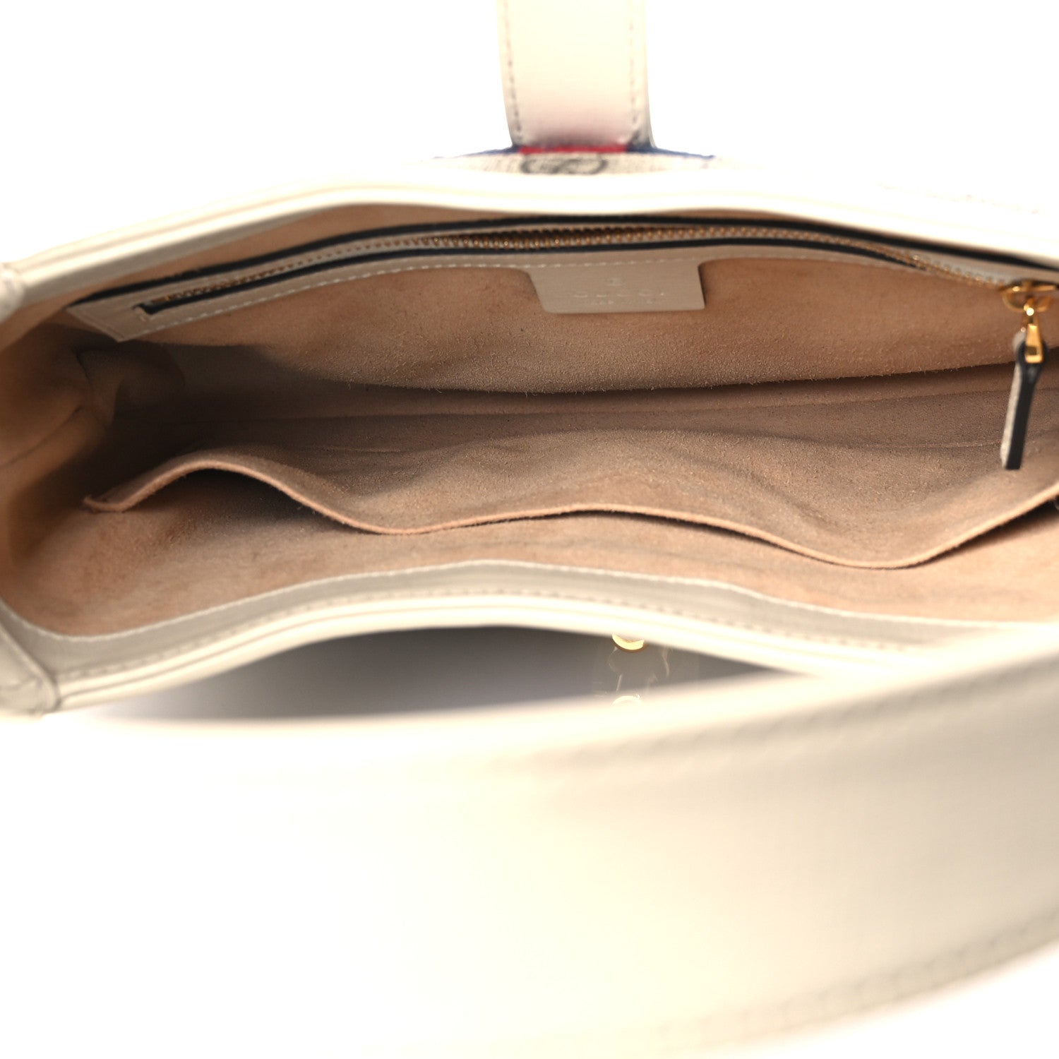 Gucci GG Supreme Monogram Azalea Calfskin Web Small Jackie 1961 Hobo Beige Ebony Mystic White