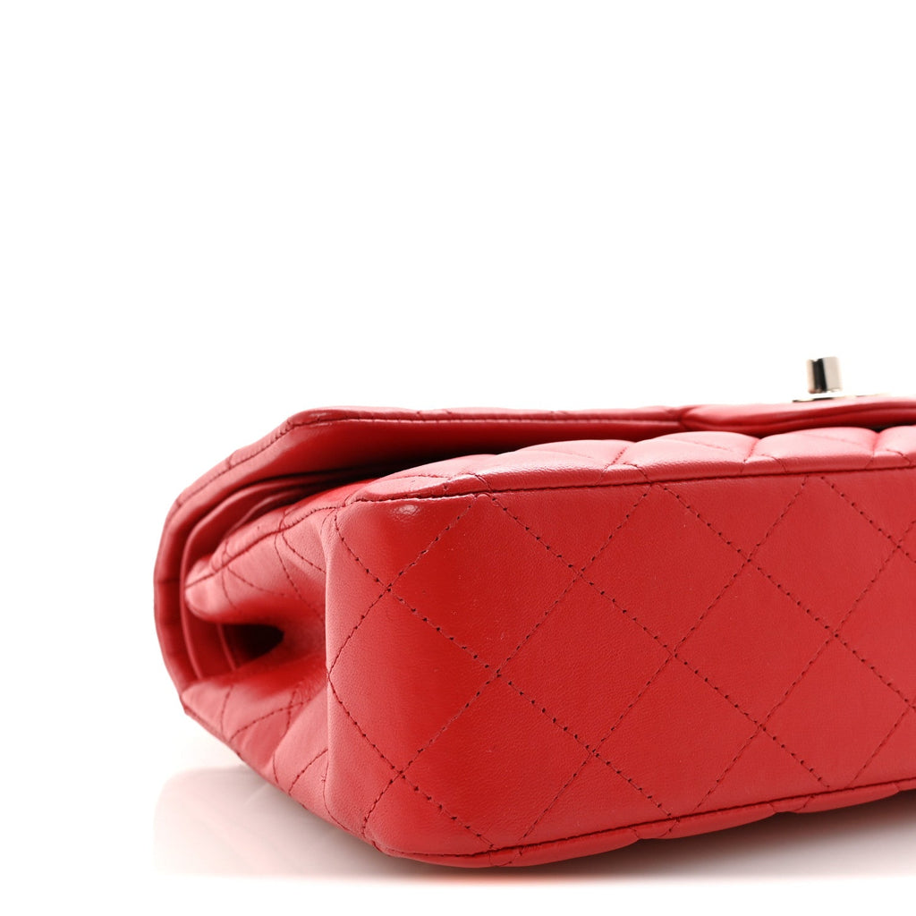 Chanel Lambskin Quilted Medium Double Flap Red