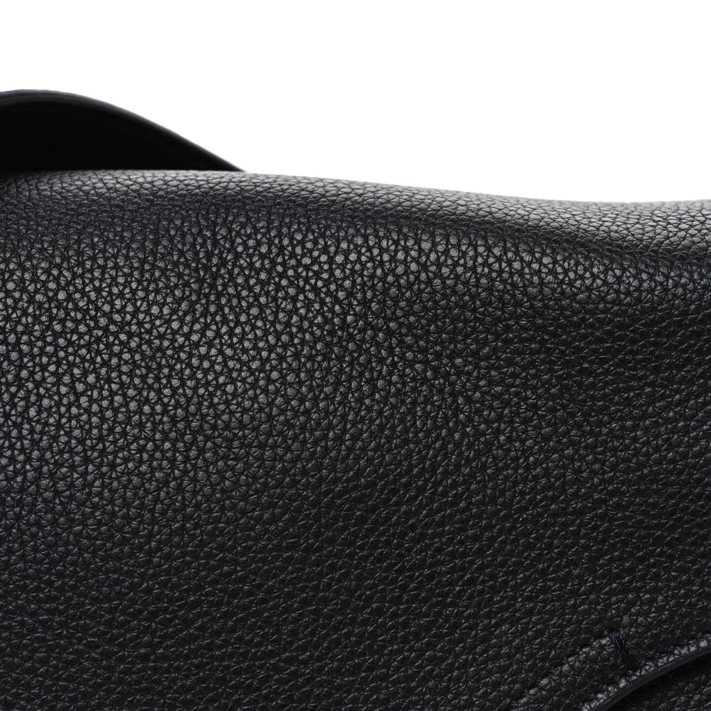 Christian Dior Grained Calfskin Saddle Messenger Bag Black