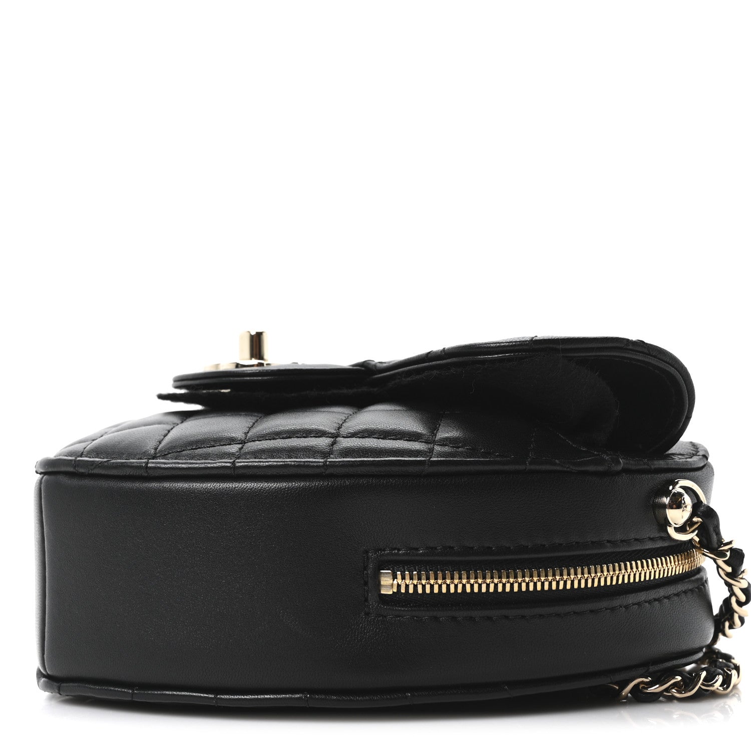 Chanel Lambskin Quilted CC In Love Heart Bag Black