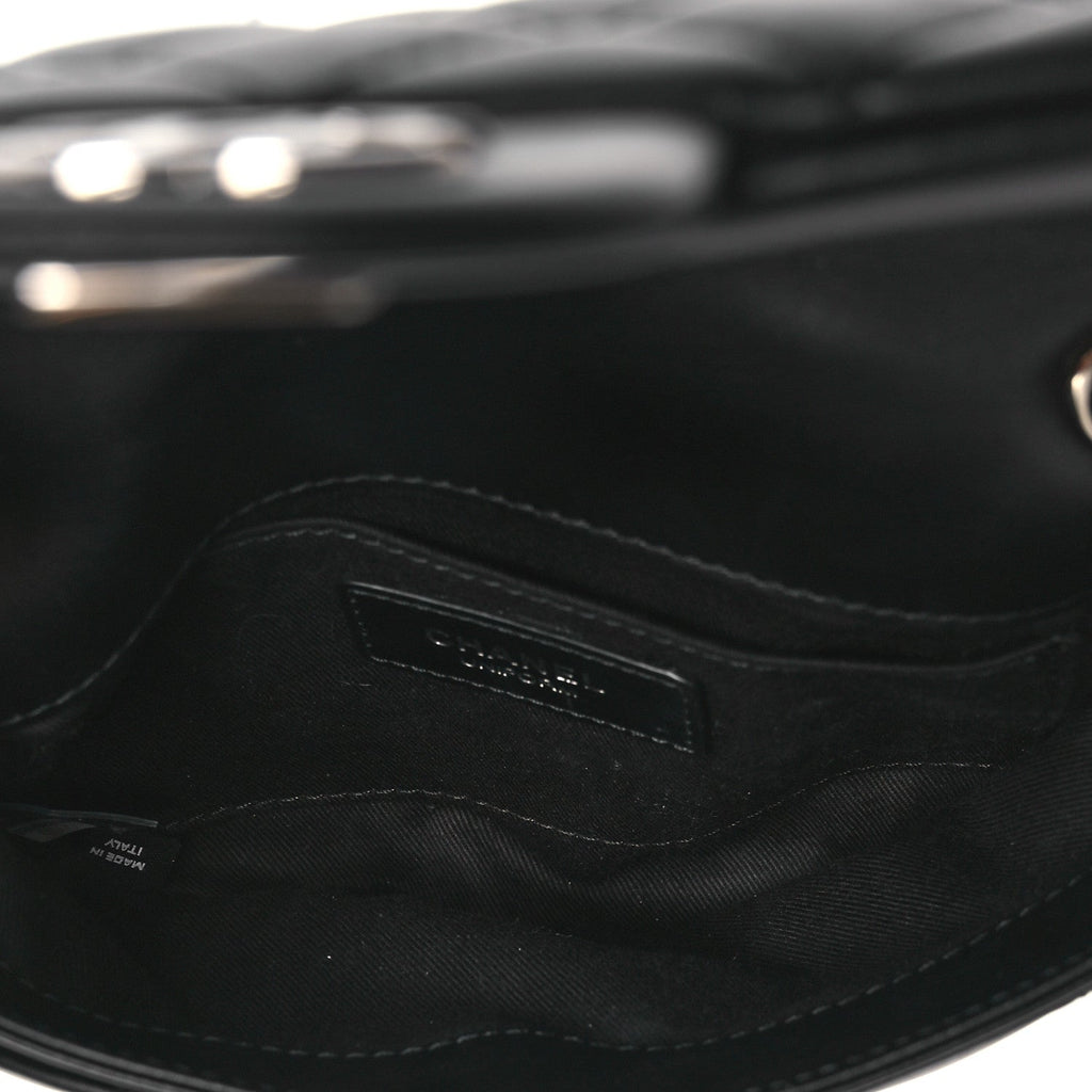 Chanel Calfskin Quilted CC Uniform Flap Belt Bag Black