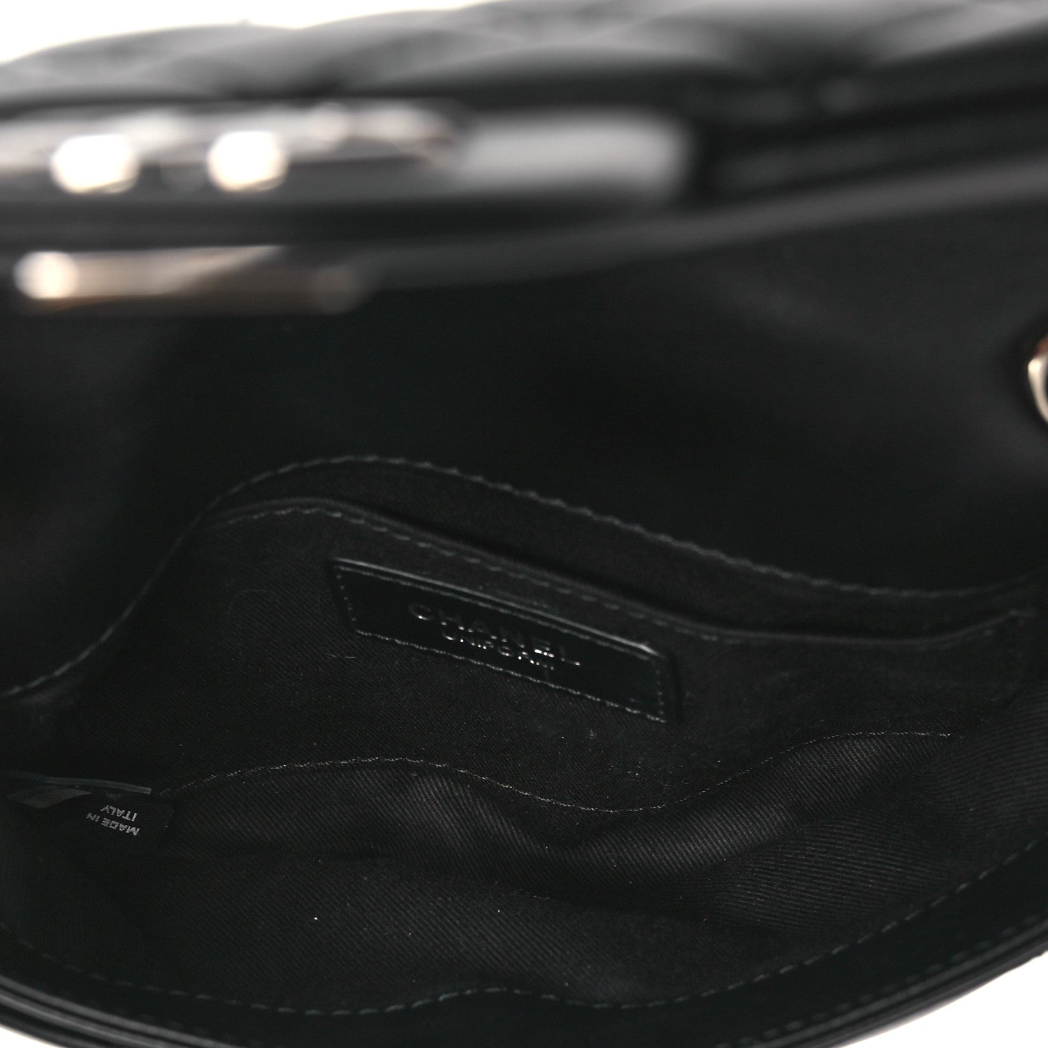 Chanel Calfskin Quilted CC Uniform Flap Belt Bag Black