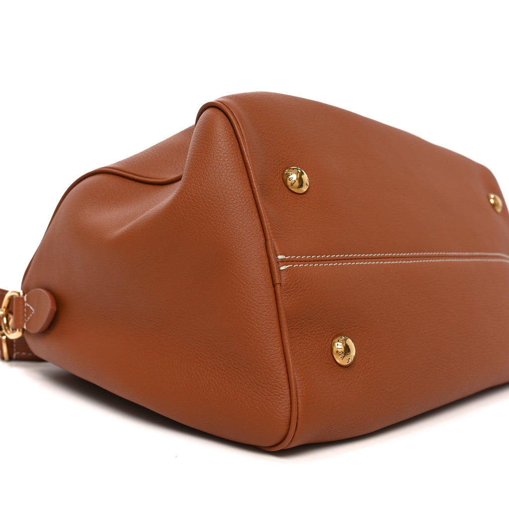 Louis Vuitton Grained Calfskin Low Key Speedy 30 Cognac