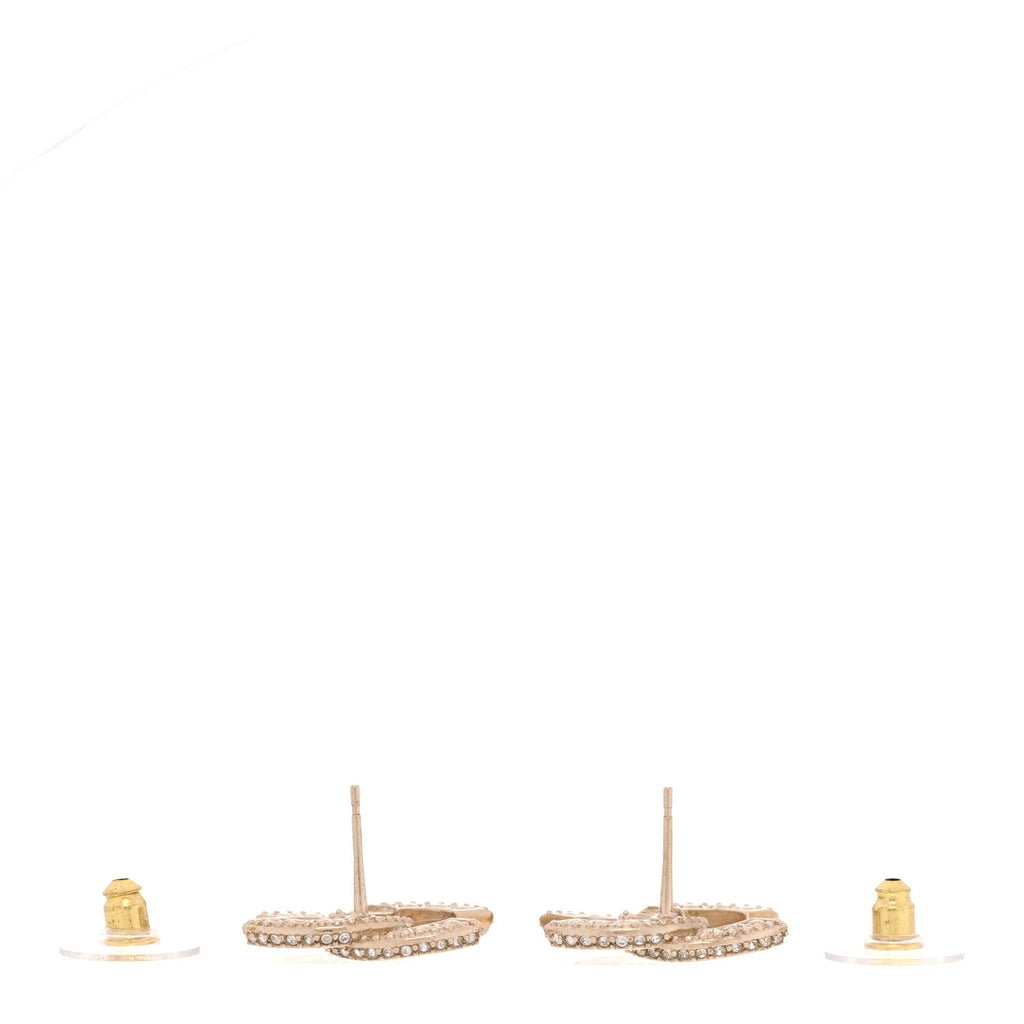 Crystal Timeless CC Earrings Light Gold
