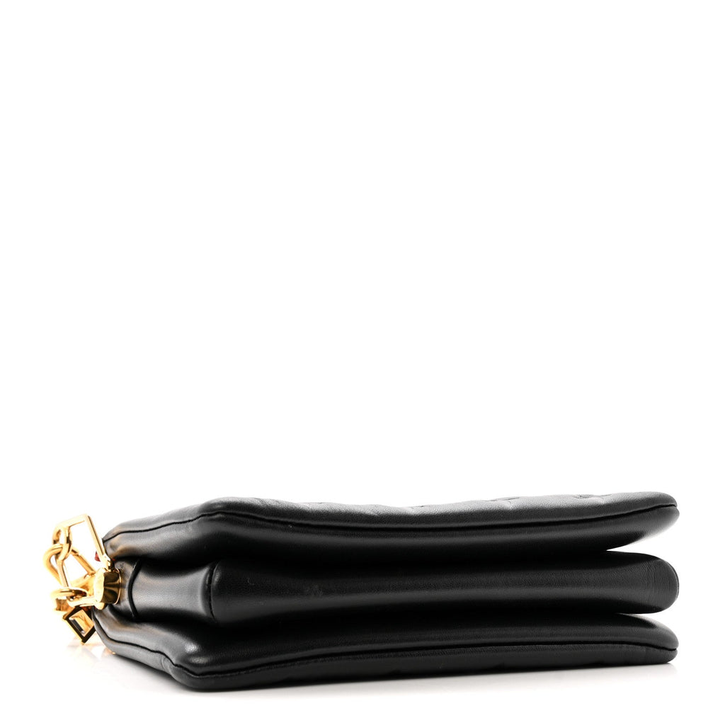 Louis Vuitton Lambskin Embossed Monogram Coussin BB Black