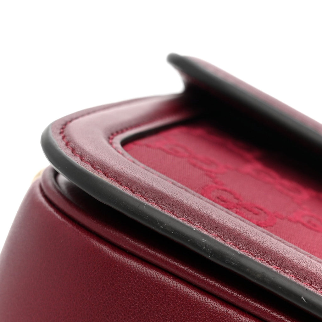 Gucci Crepe Wool Silk GG Monogram Go Small Shoulder Bag Rosso Ancora
