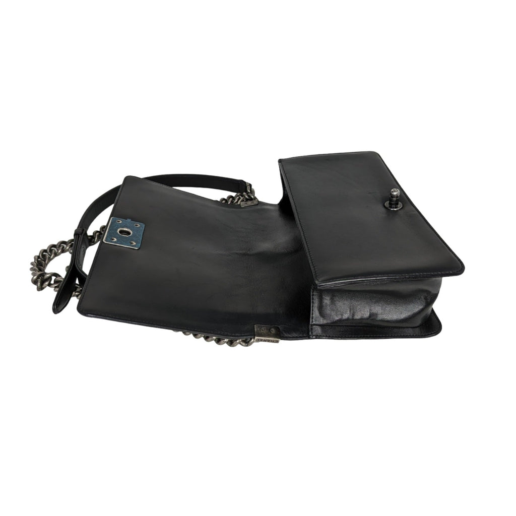 Chanel Black Quilted Calfskin Medium Boy Bag