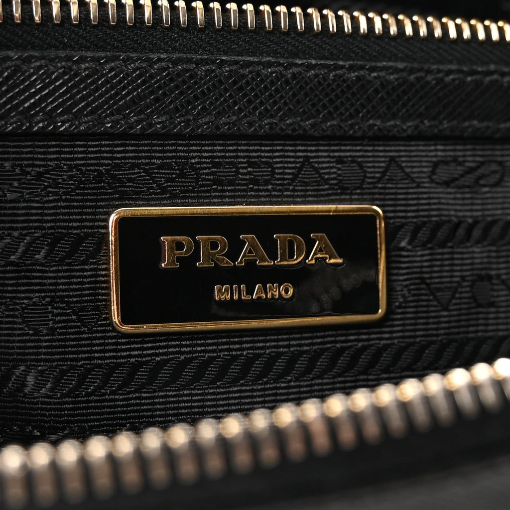 Prada Saffiano Lux Small Galleria Double Zip Tote Black