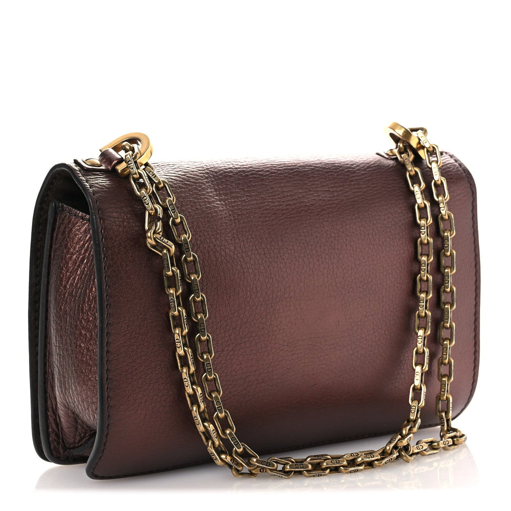Christian Dior Metallic Calfskin J'Adior Chain Flap Bag Noisette