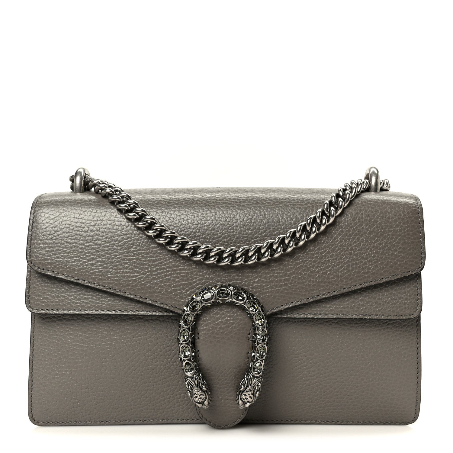 Gucci Pebbled Calfskin Small Dionysus Shoulder Bag Dusty Grey