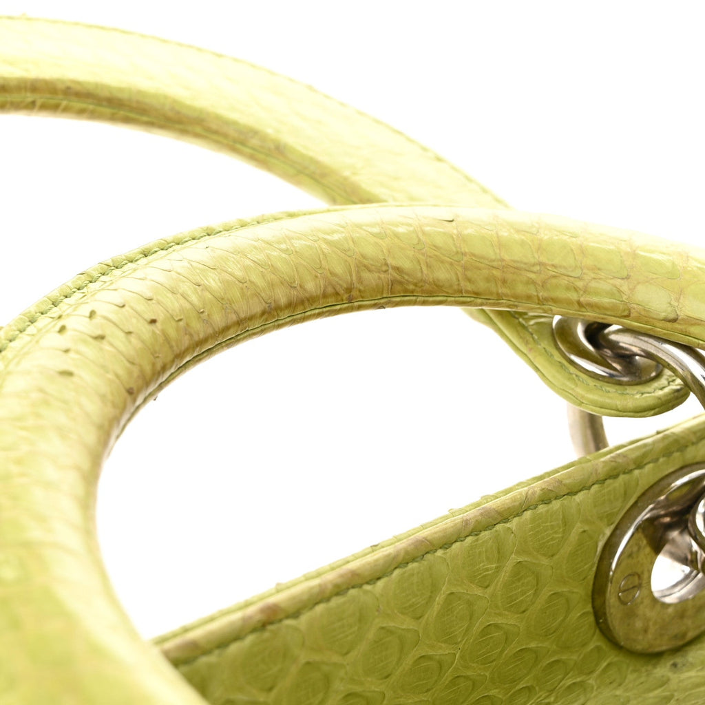 Christian Dior Snakeskin Medium Lady Dior Green