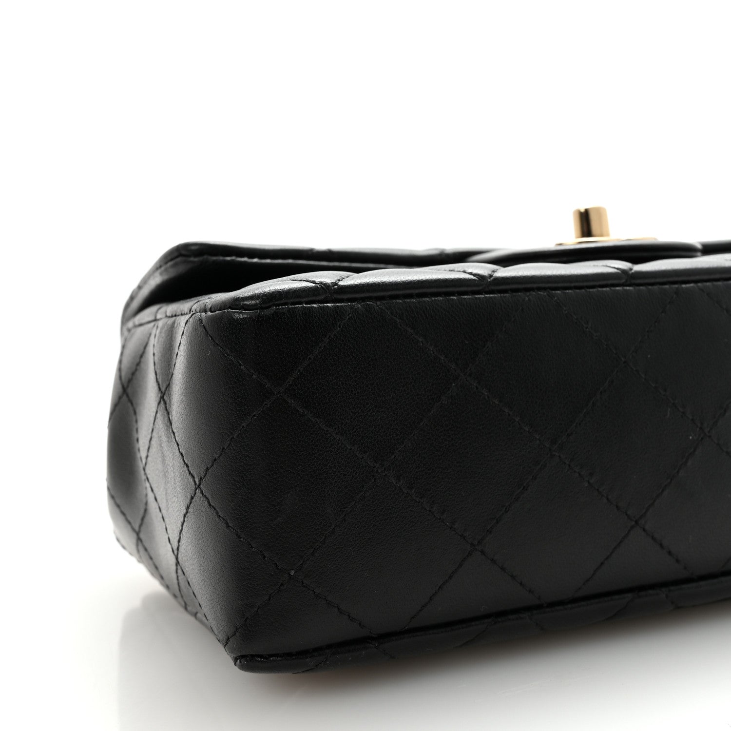 Chanel Lambskin Quilted Mini Rectangular Flap Black