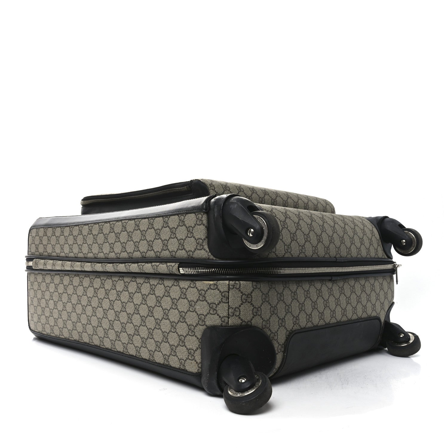 Gucci GG Supreme Monogram Four Wheel Suitcase Black