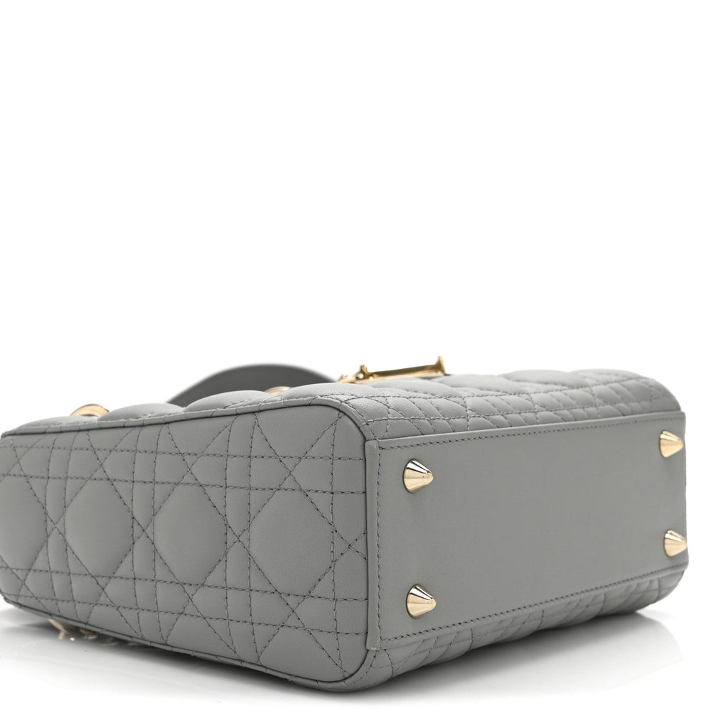 Christian Dior Lambskin Cannage Small My ABCDior Lady Dior Grey