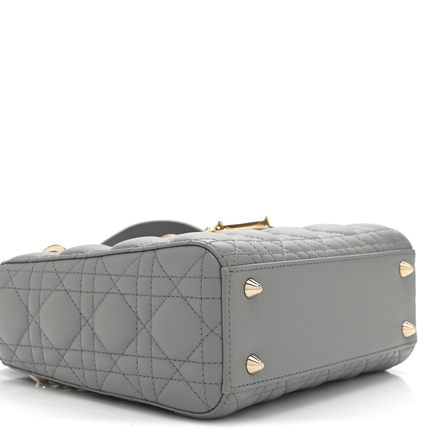 Christian Dior Lambskin Cannage Small My ABCDior Lady Dior Grey