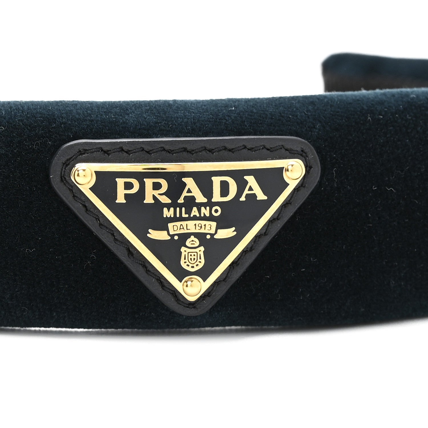 Prada Velvet Headband Petrolio
