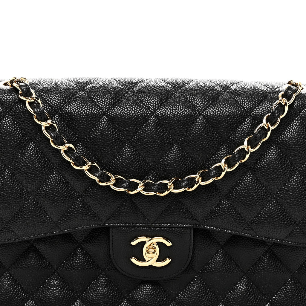 Chanel Caviar Quilted Jumbo Double Flap Black