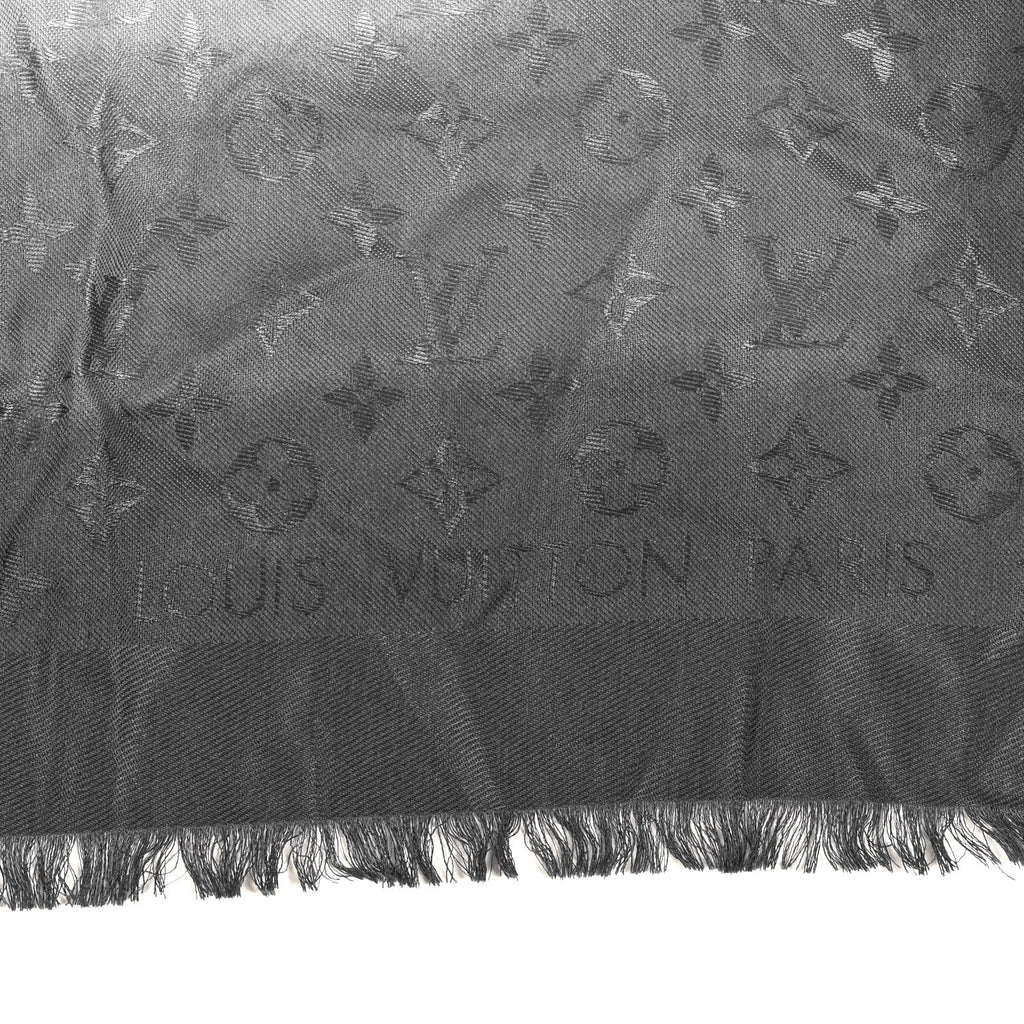 Louis Vuitton Silk Wool Blurrygram Shawl Blue