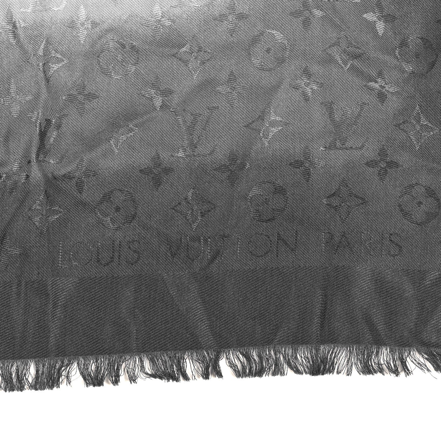 Louis Vuitton Silk Wool Blurrygram Shawl Blue
