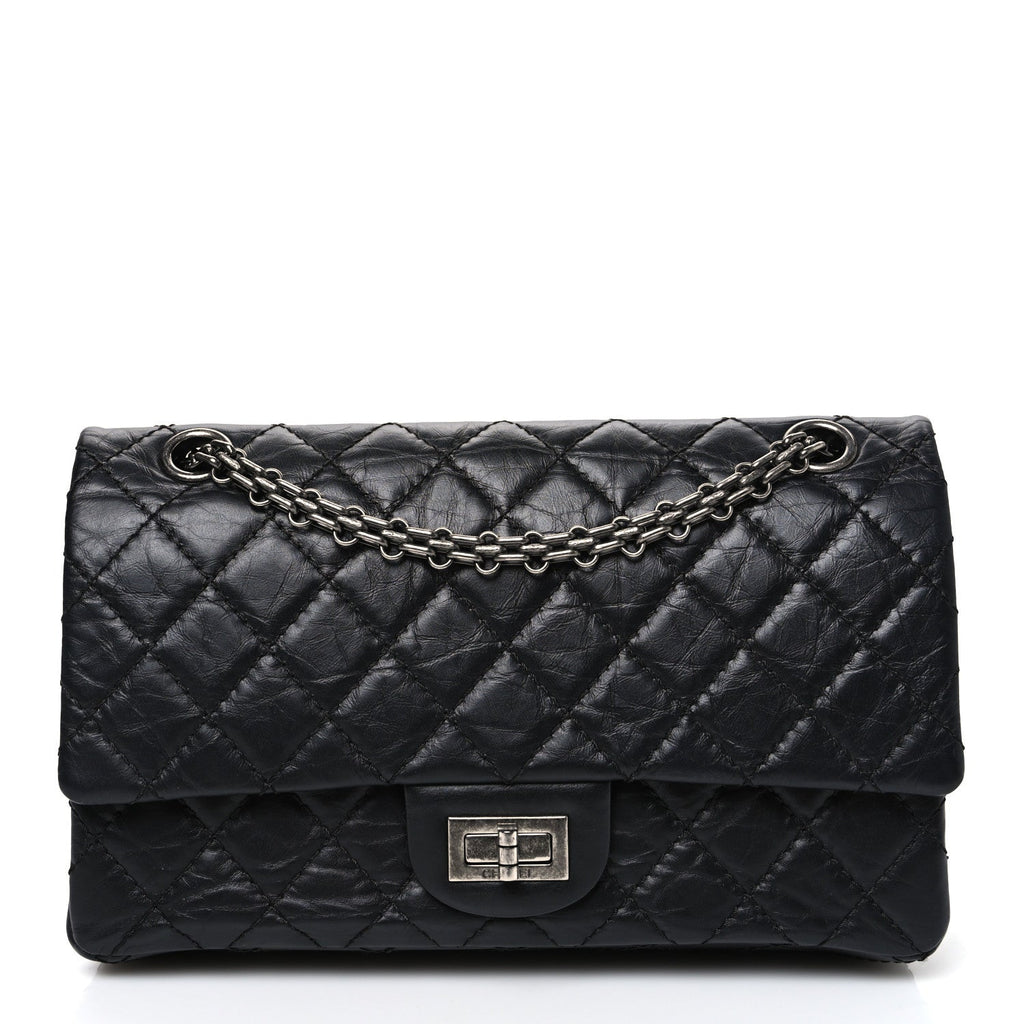 Chanel Aged Calfskin Quilted 2.55 Reissue 225 Flap Black