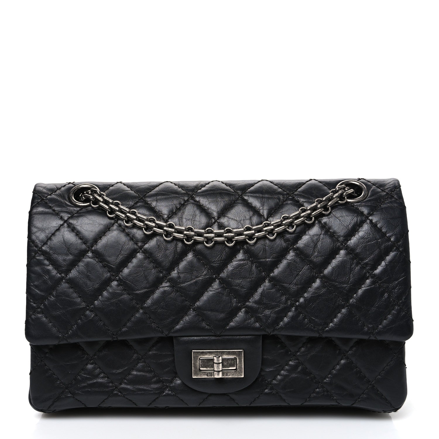 Chanel Aged Calfskin Quilted 2.55 Reissue 225 Flap Black