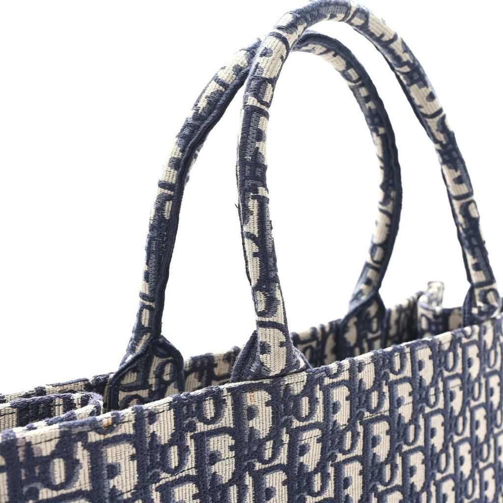 Christian Dior Oblique Large Book Tote Blue Multicolor