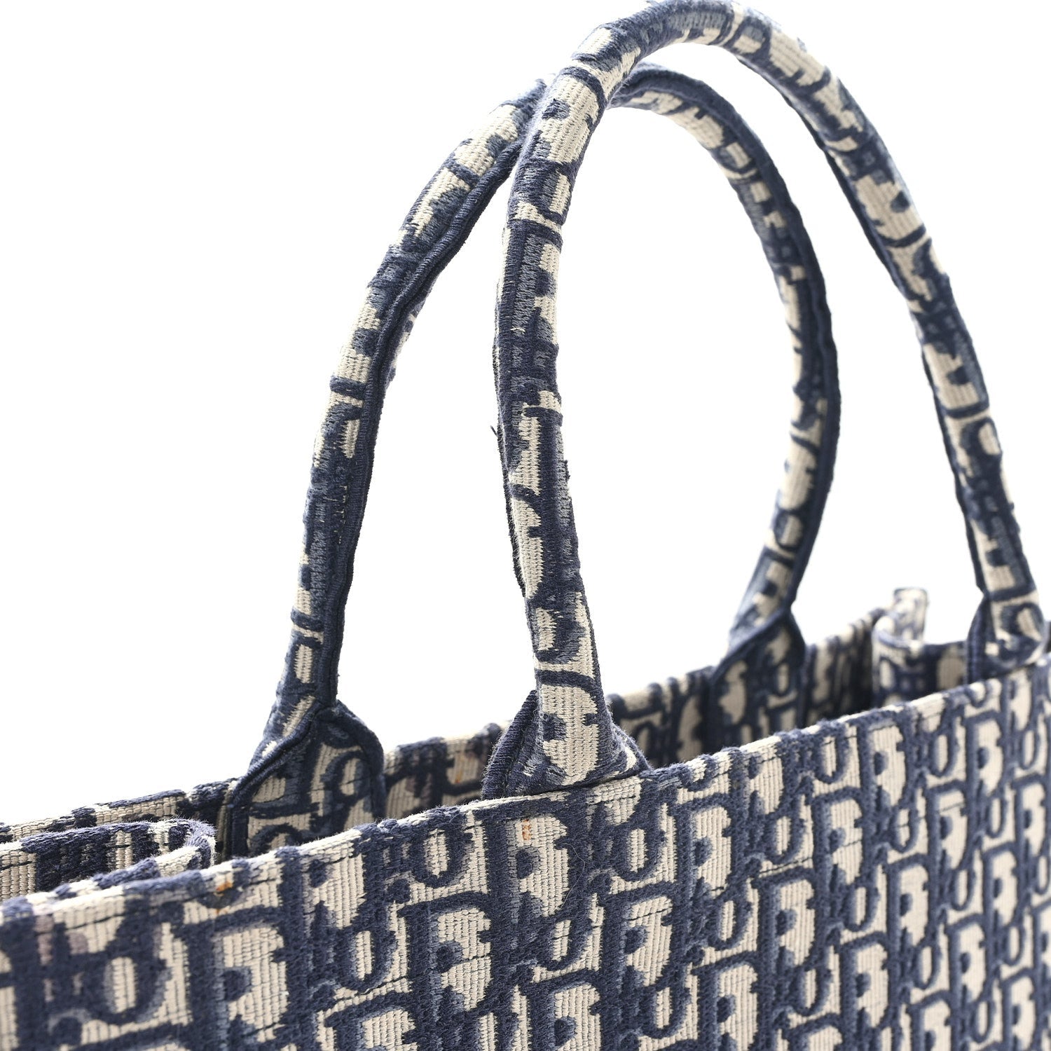 Christian Dior Oblique Large Book Tote Blue Multicolor