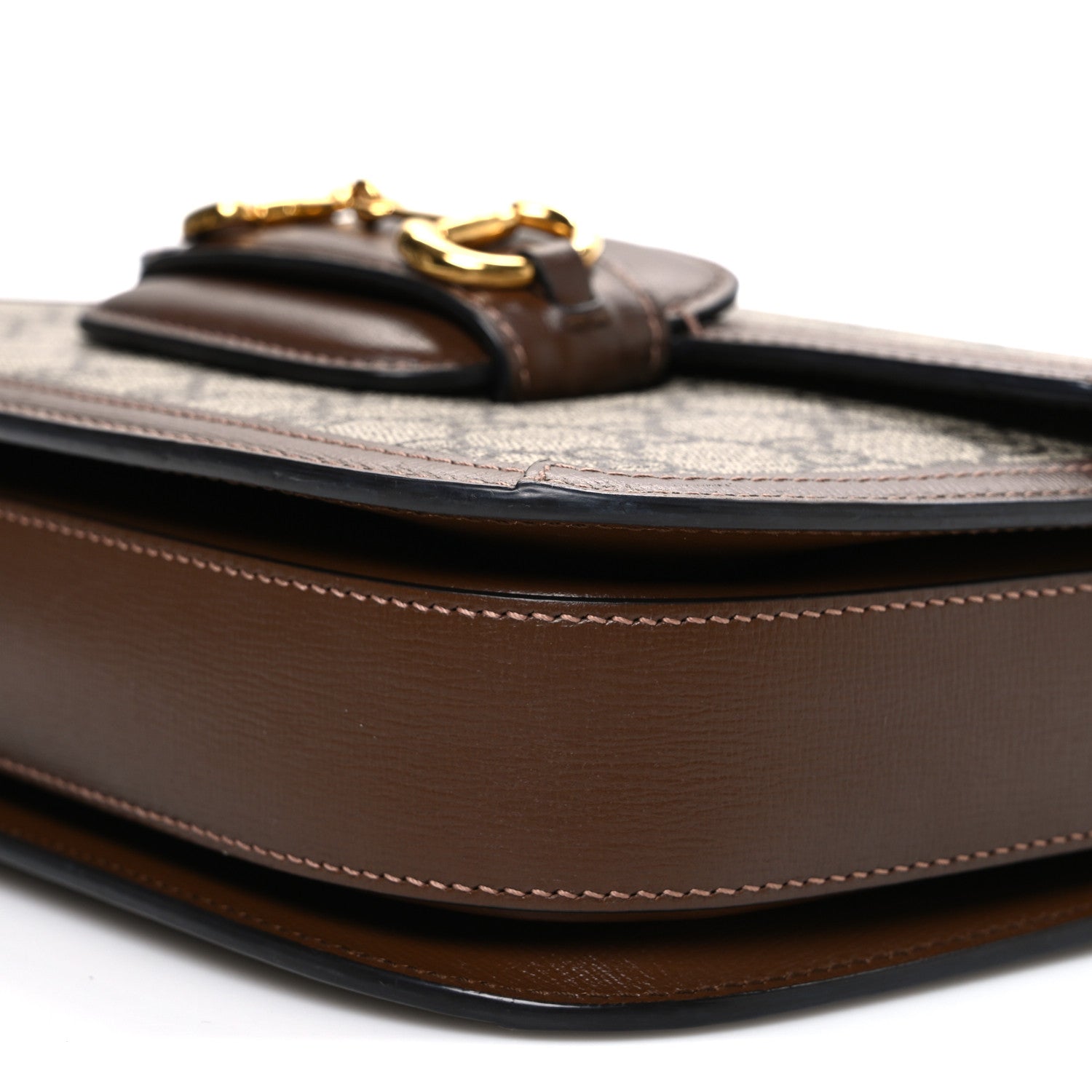 Gucci GG Supreme Monogram Horsebit 1955 Shoulder Bag Beige Brown Sugar