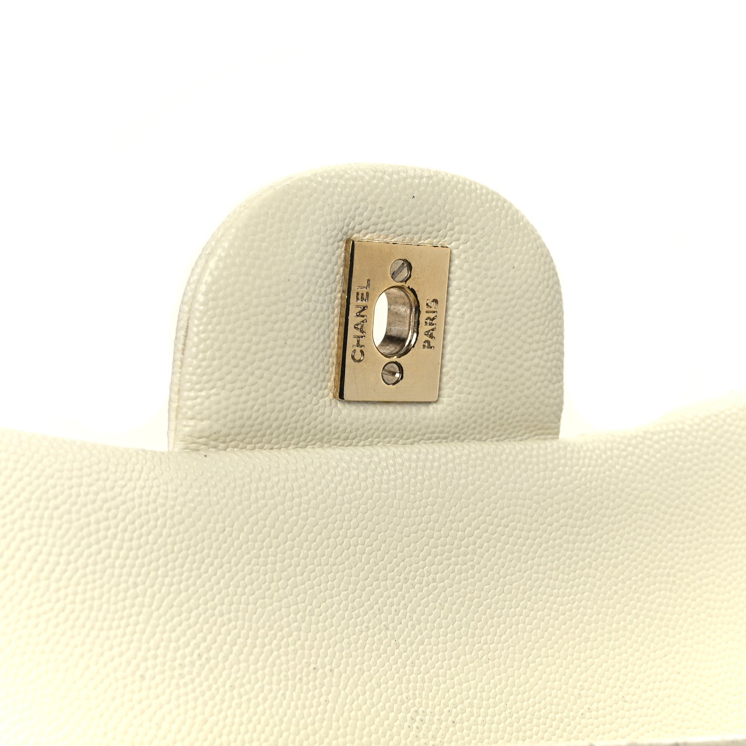 Chanel Caviar Quilted Jumbo Double Flap White