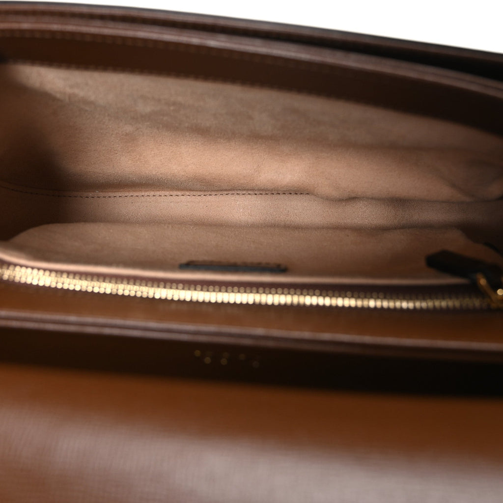 Gucci GG Supreme Monogram Horsebit 1955 Shoulder Bag Beige Brown Sugar