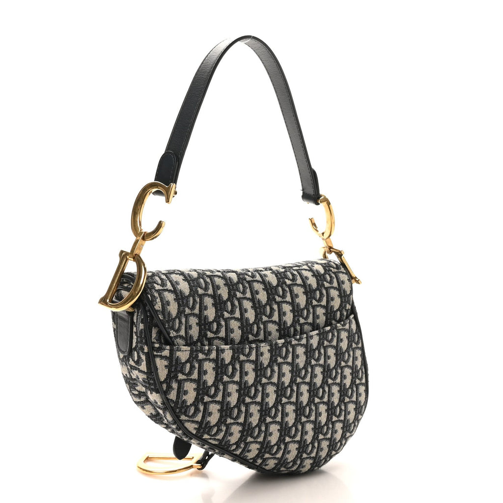Christian Dior Oblique Saddle Bag Blue
