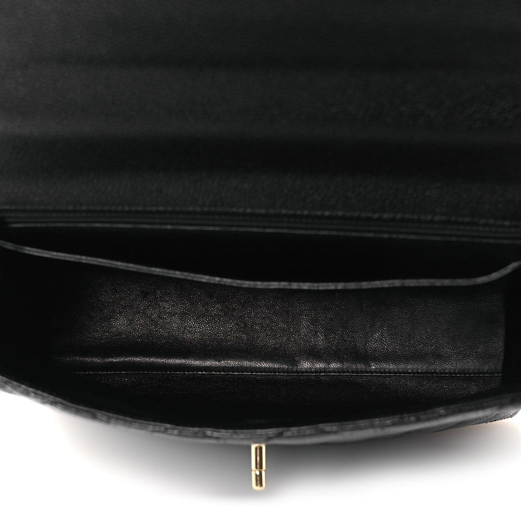 Chanel Caviar Quilted Jumbo Kelly Flap Black