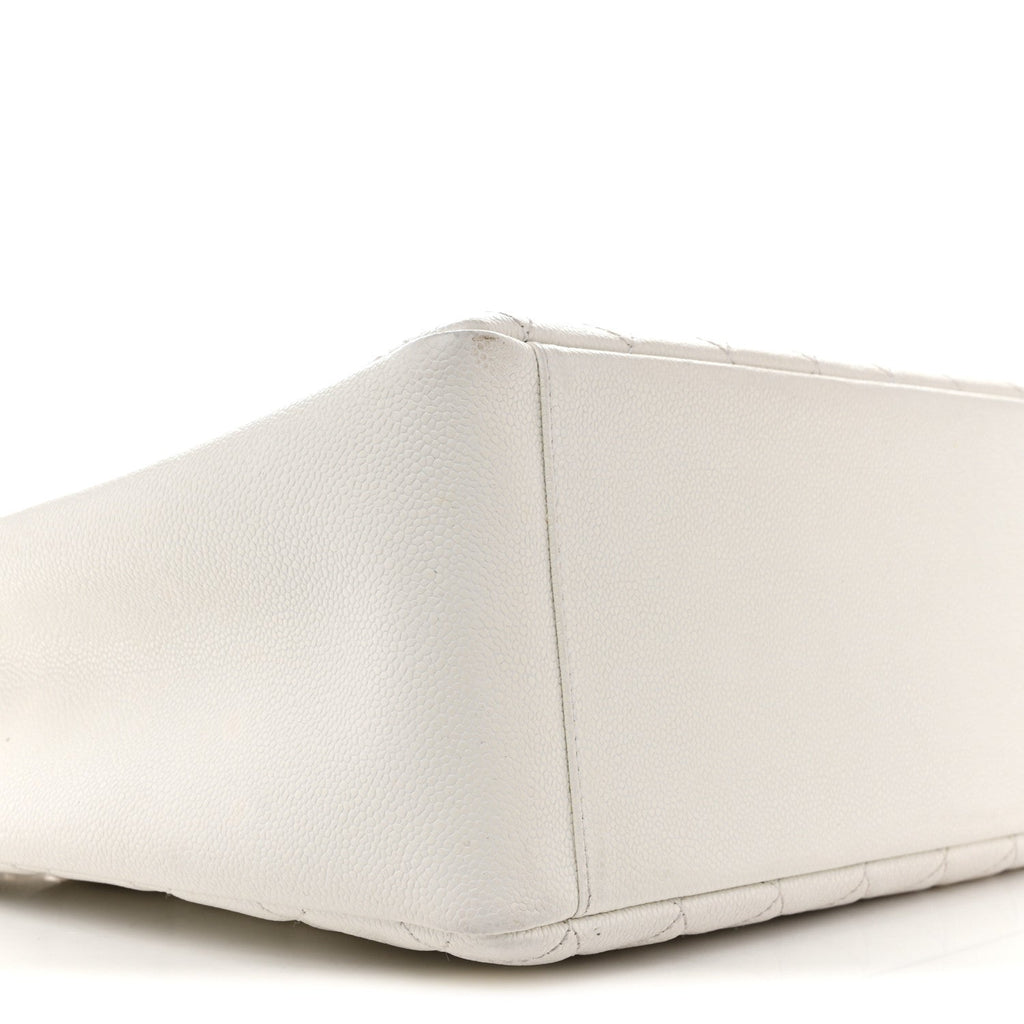 Chanel Caviar Quilted Grand Shopping Tote GST White