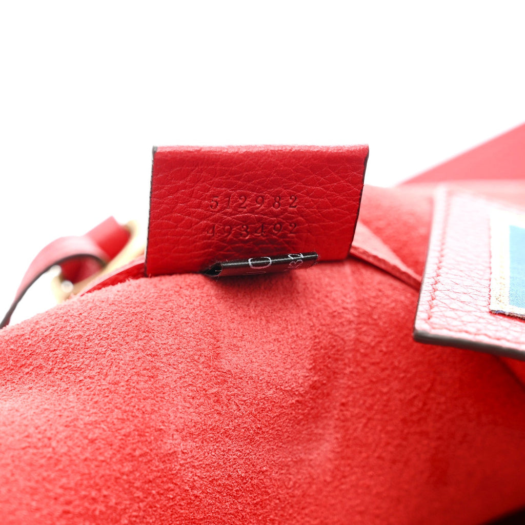 Gucci Calfskin Large Elton John Levon-Goodbye Tote Red