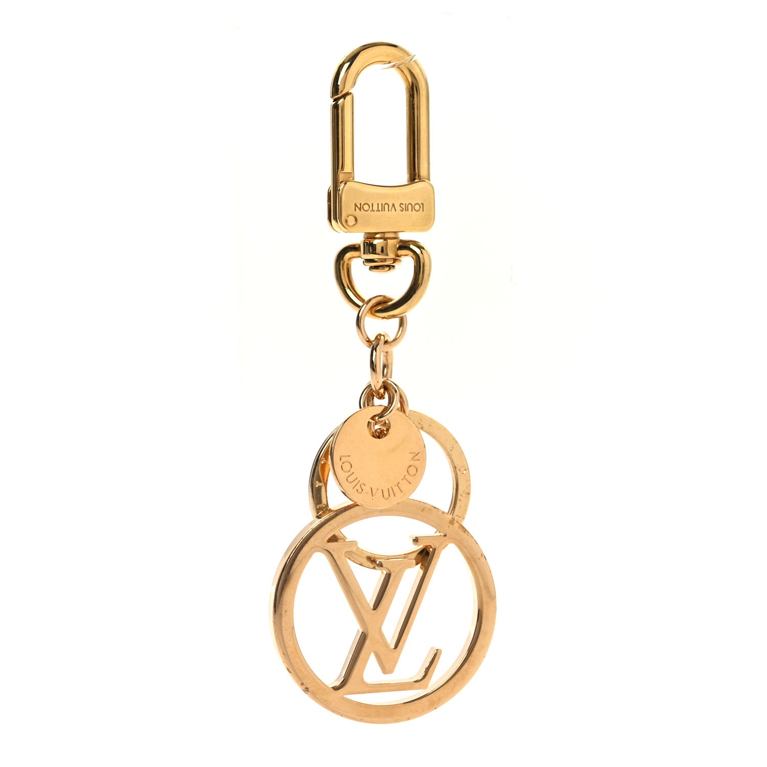 Louis Vuitton LV Circle Bag Charm Key Holder Gold