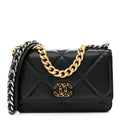 Chanel Lambskin Quilted Chanel 19 Wallet On Chain WOC Black