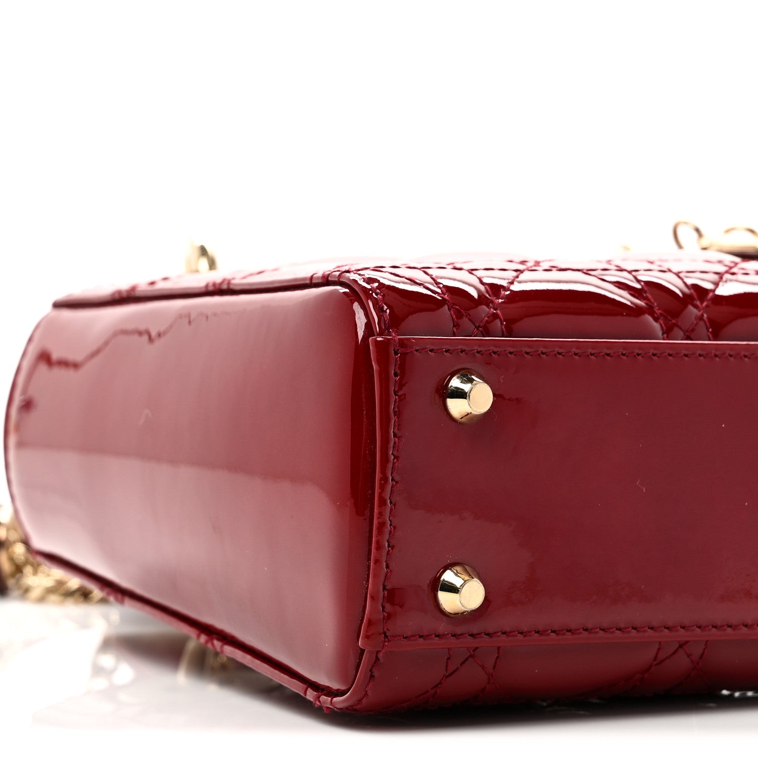 Christian Dior Patent Cannage Mini Lady Dior Red